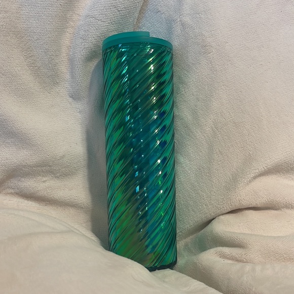 Starbucks Iridescent Green Spiral Textured Tumbler Christmas 2022 16oz - Picture 5 of 5